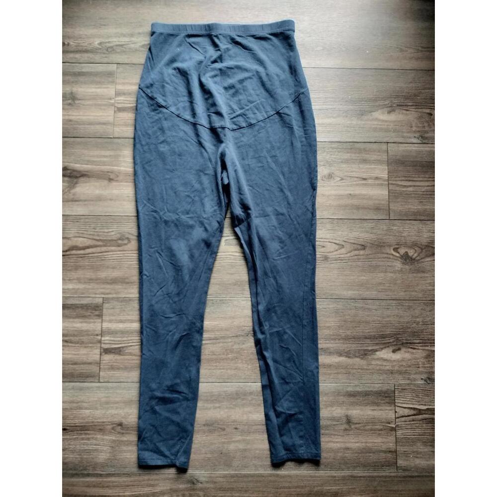 Blue maternity leggings stretchy